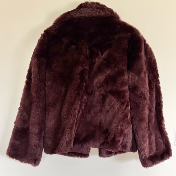 Target x A New Day Faux Fur Jacket in Burgundy - Picture 3 of 5